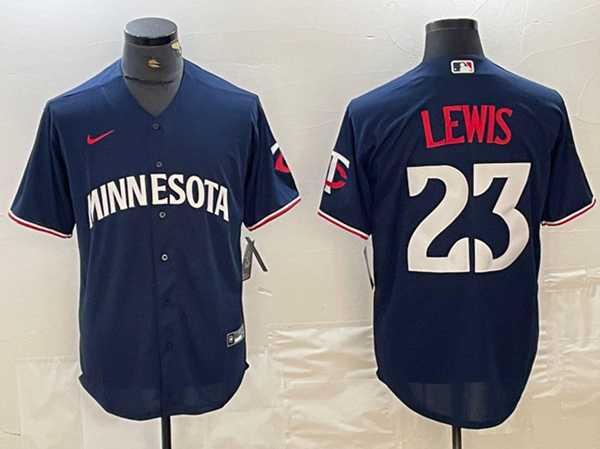 Men%27s Minnesota Twins #23 Royce Lewis Navy Cool Base Stitched Baseball Jersey->los angeles dodgers->MLB Jersey